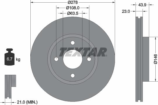 Textar 92252403 - Discofreno www.autoricambit.com