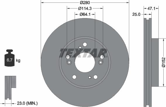 Textar 92252503 - Discofreno www.autoricambit.com