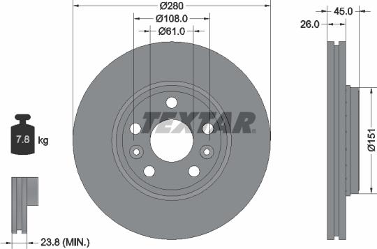 Textar 92257903 - Discofreno www.autoricambit.com