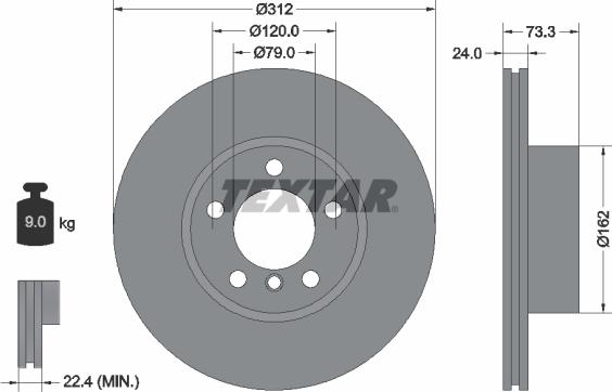 Textar 92261805 - Discofreno www.autoricambit.com