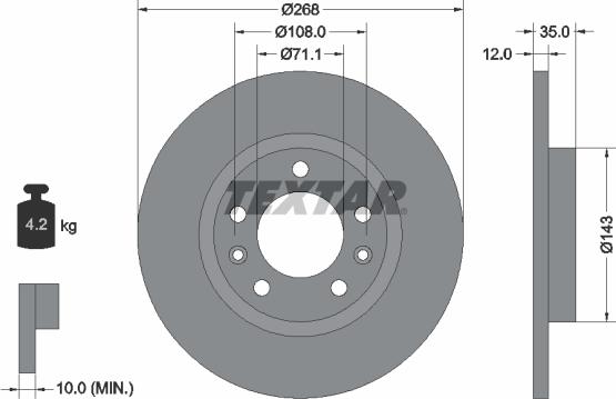 Textar 92268003 - Discofreno www.autoricambit.com