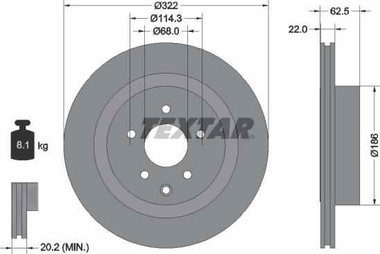 Textar 92203603 - Discofreno www.autoricambit.com