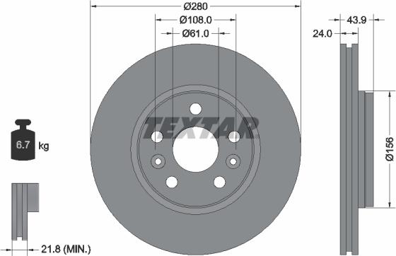 Textar 92202400 - Discofreno www.autoricambit.com