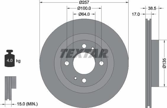 Textar 92282503 - Discofreno www.autoricambit.com