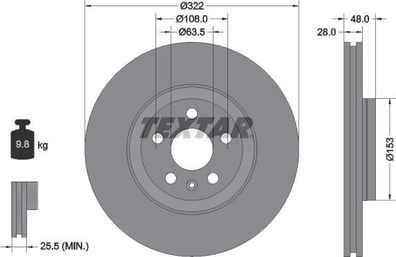 Textar 92287405 - Discofreno www.autoricambit.com