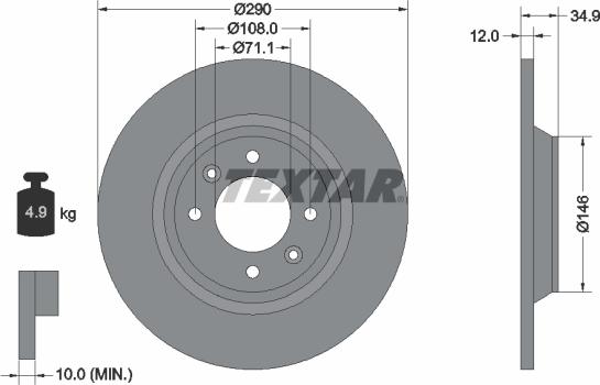 Textar 92231303 - Discofreno www.autoricambit.com