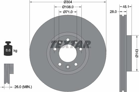 Textar 92232303 - Discofreno www.autoricambit.com