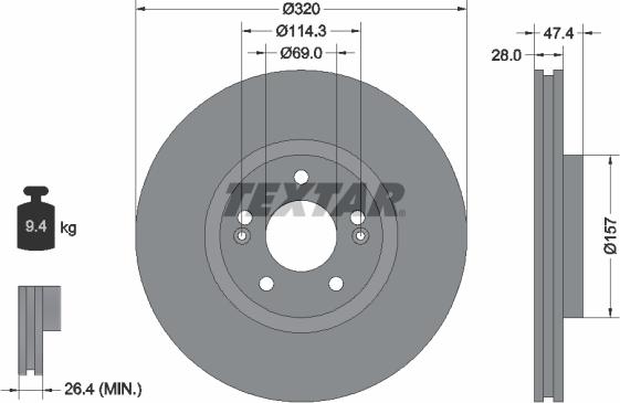 Textar 92237803 - Discofreno www.autoricambit.com