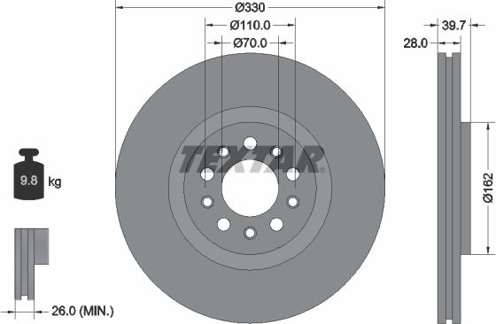 Textar 92220900 - Discofreno www.autoricambit.com