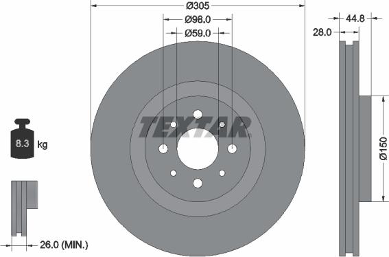 Textar 92228503 - Discofreno www.autoricambit.com