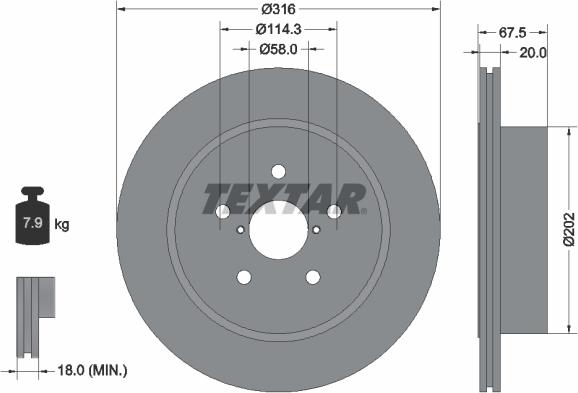 Textar 92227803 - Discofreno www.autoricambit.com