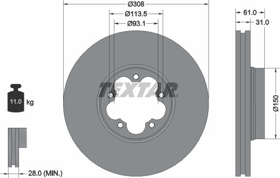 Textar 92274303 - Discofreno www.autoricambit.com