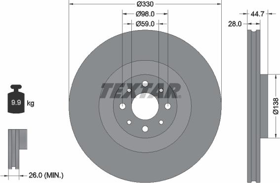 Textar 92272403 - Discofreno www.autoricambit.com