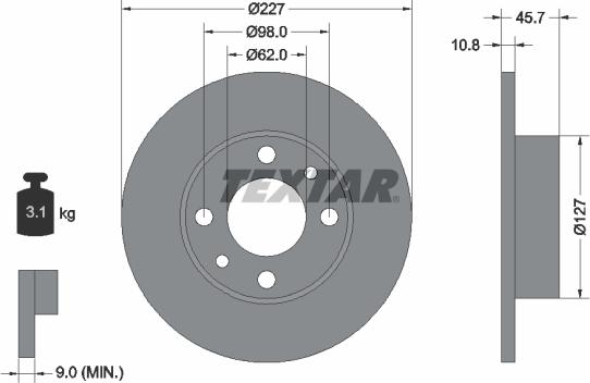 Textar 89009600 - Kit freno, Freno a disco www.autoricambit.com