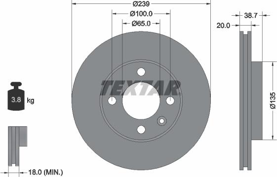 Textar 92012100 - Discofreno www.autoricambit.com