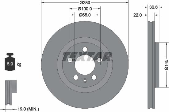 Textar 92082305 - Discofreno www.autoricambit.com