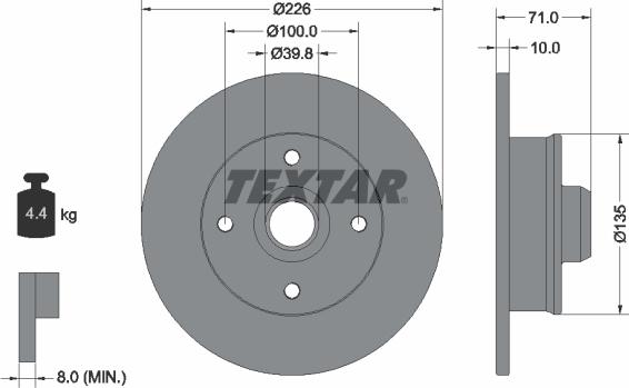 Textar 92041803 - Discofreno www.autoricambit.com