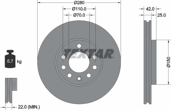 Textar 89008100 - Kit freno, Freno a disco www.autoricambit.com