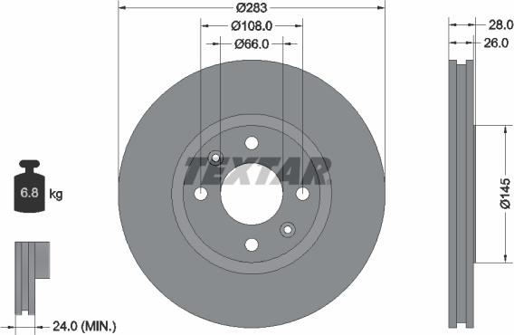 Textar 92078703 - Discofreno www.autoricambit.com