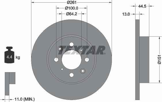 Textar 89003000 - Kit freno, Freno a disco www.autoricambit.com