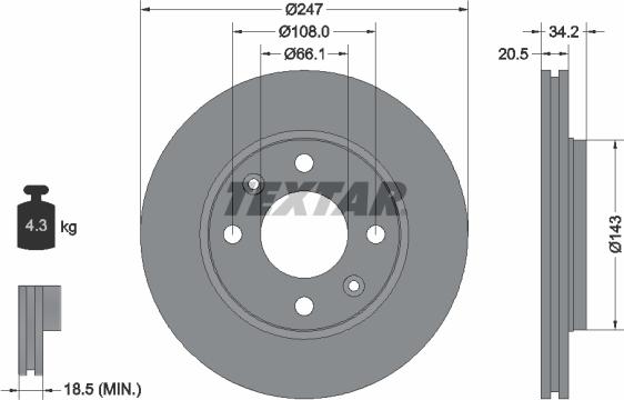 Textar 92043100 - Discofreno www.autoricambit.com