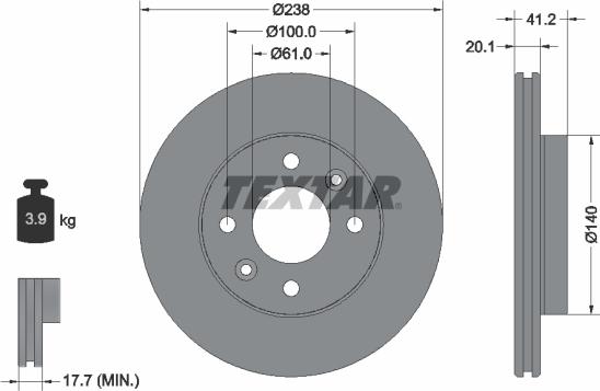 Textar 89009300 - Kit freno, Freno a disco www.autoricambit.com