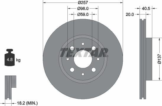 Textar 89012700 - Kit freno, Freno a disco www.autoricambit.com