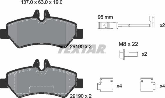 Textar 2919001 - Kit pastiglie freno, Freno a disco www.autoricambit.com