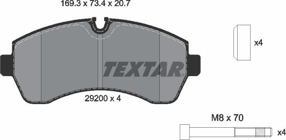 Textar 2920001 - Kit pastiglie freno, Freno a disco www.autoricambit.com