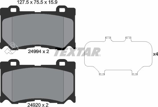 Textar 2499401 - Kit pastiglie freno, Freno a disco www.autoricambit.com