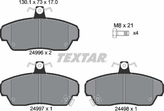 Textar 2499601 - Kit pastiglie freno, Freno a disco www.autoricambit.com