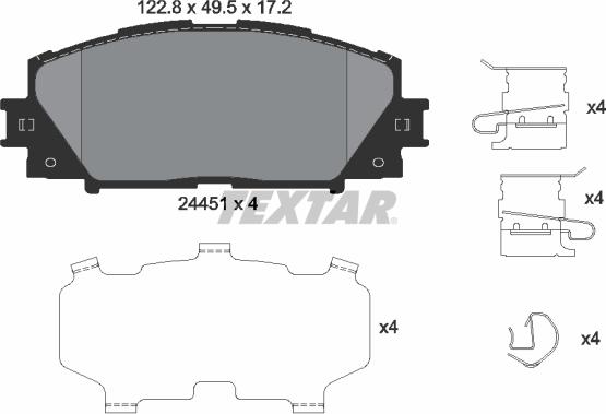 Textar 2445103 - Kit pastiglie freno, Freno a disco www.autoricambit.com