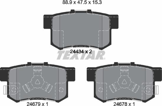 Textar 2443402 - Kit pastiglie freno, Freno a disco www.autoricambit.com