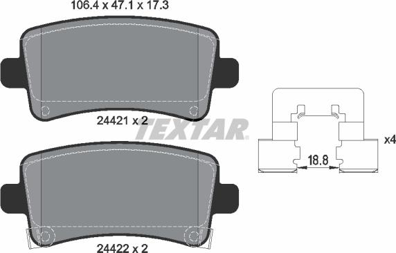 Textar 2442101 - Kit pastiglie freno, Freno a disco www.autoricambit.com