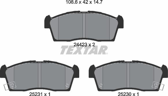 Textar 2442302 - Kit pastiglie freno, Freno a disco www.autoricambit.com