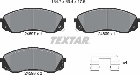 Textar 2459701 - Kit pastiglie freno, Freno a disco www.autoricambit.com