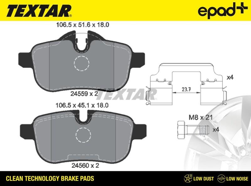 Textar 2455901CP - Kit pastiglie freno, Freno a disco www.autoricambit.com