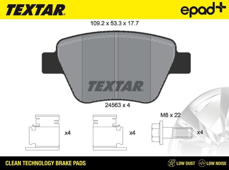 Textar 2456301CP - Kit pastiglie freno, Freno a disco www.autoricambit.com