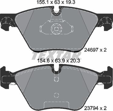 Textar 2469701 - Kit pastiglie freno, Freno a disco www.autoricambit.com