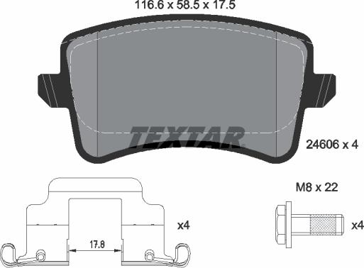 Textar 2460602 - Kit pastiglie freno, Freno a disco www.autoricambit.com