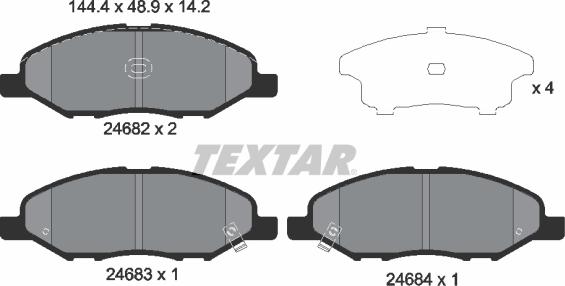 Textar 2468201 - Kit pastiglie freno, Freno a disco www.autoricambit.com