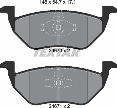 Textar 2467001 - Kit pastiglie freno, Freno a disco www.autoricambit.com