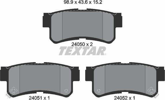 Textar 2405001 - Kit pastiglie freno, Freno a disco www.autoricambit.com