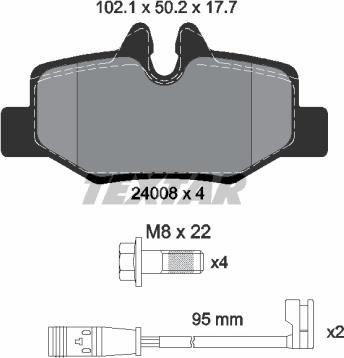 Textar 2400801 - Kit pastiglie freno, Freno a disco www.autoricambit.com