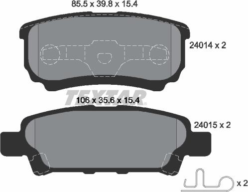 Textar 2401401 - Kit pastiglie freno, Freno a disco www.autoricambit.com