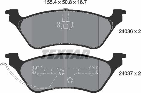 Textar 2403605 - Kit pastiglie freno, Freno a disco www.autoricambit.com