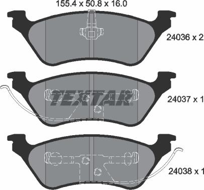 Textar 2403601 - Kit pastiglie freno, Freno a disco www.autoricambit.com