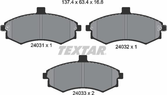 Textar 2403101 - Kit pastiglie freno, Freno a disco www.autoricambit.com