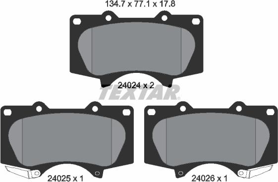 Textar 2402401 - Kit pastiglie freno, Freno a disco www.autoricambit.com