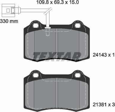 Textar 2414301 - Kit pastiglie freno, Freno a disco www.autoricambit.com